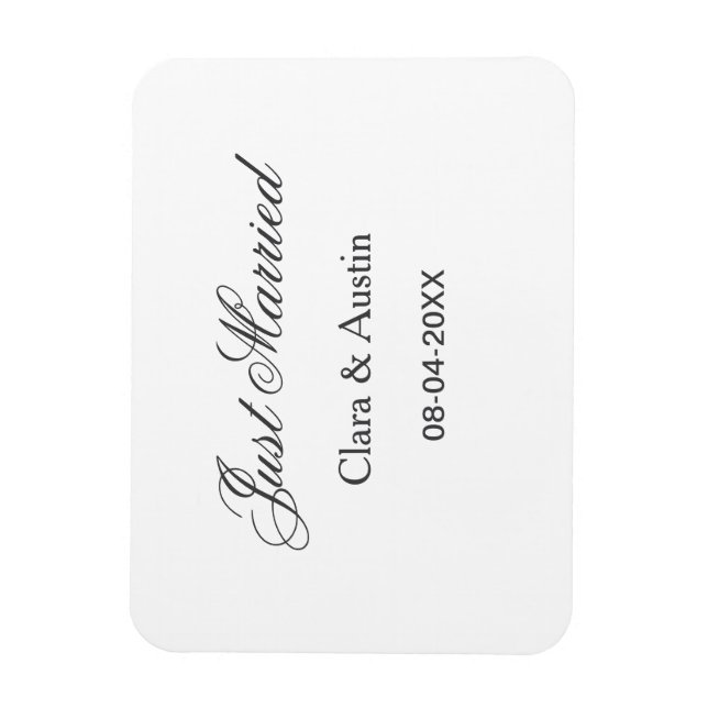 Magnet Flexible Mariés add nom couple date année simulation de mar (Vertical)