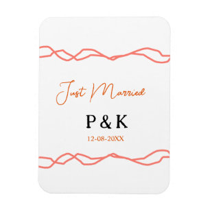 Magnet Flexible Mariés ajouter nom de couple date bordure vintage 