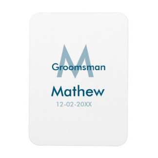 Magnet Flexible Marine bleu groomsman nom lettre date masculin par