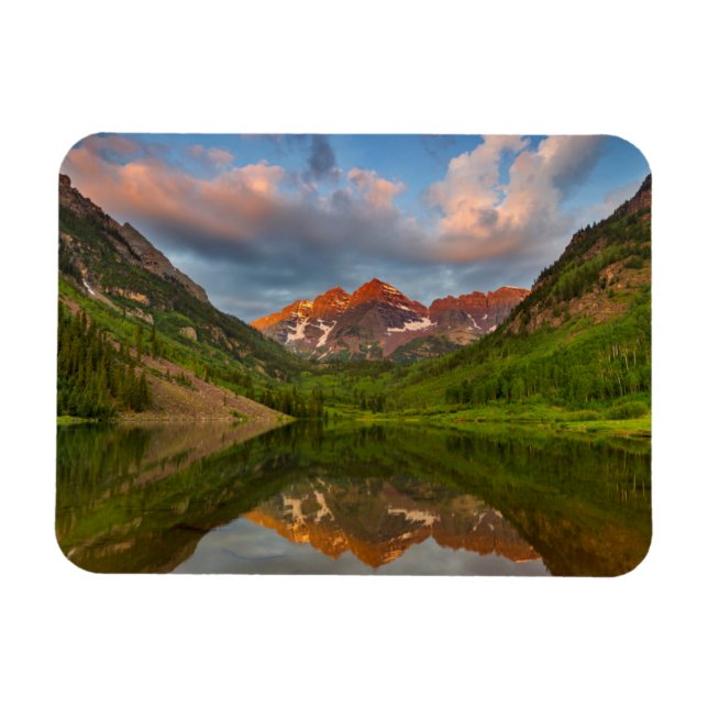 Magnet Flexible Maroon Bells se reflètent dans le lac Maroon calme (Horizontal)