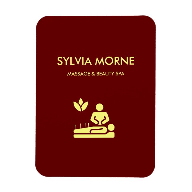 Magnet Flexible Maroon moderne spa jaune silhouette (Vertical)