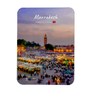 Magnet Flexible Marrakech, Maroc - Place Jemaa el Fnaa Arrondie