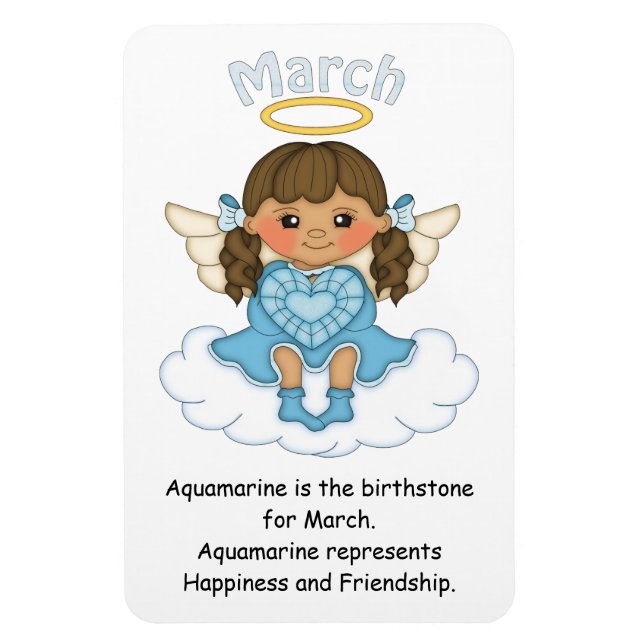 Magnet Flexible Mars Ange en Pierre d'anniversaire Brunette Premiu (Vertical)