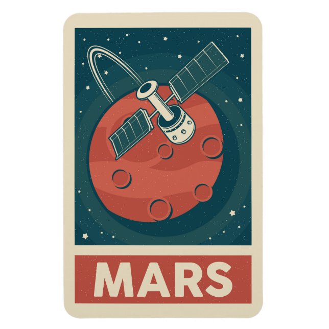Magnet Flexible Mars Retro Galaxy Satellite (Vertical)
