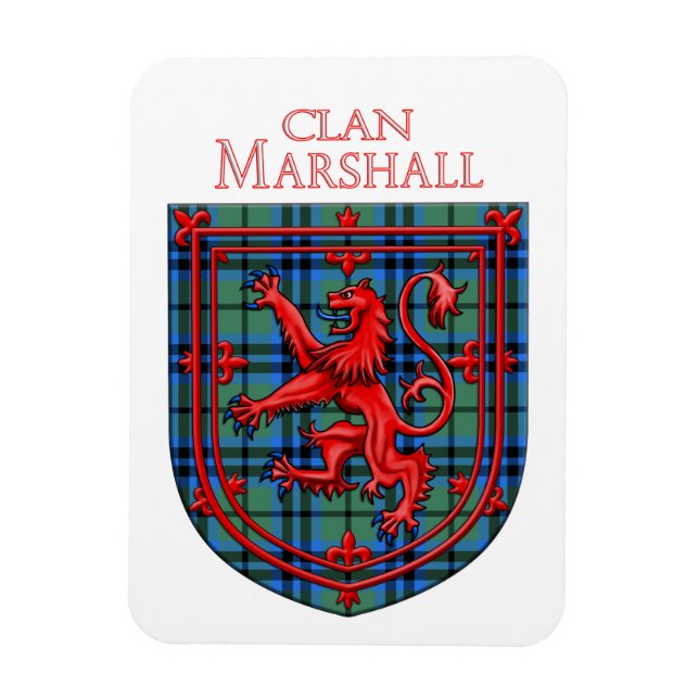 Magnet Flexible Marshall Tartan Scottish Plaid Lion Rampant (Vertical)