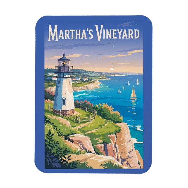 Magnet Flexible Martha’s Vineyard Massachusetts Lighthouse Travel (Vertical)