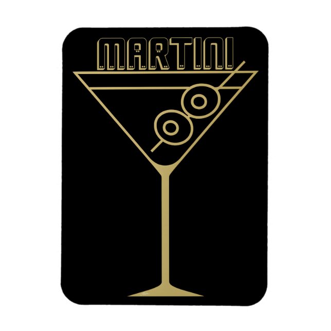 Magnet Flexible Martini olive doré Mid Century Modern 2 (Vertical)