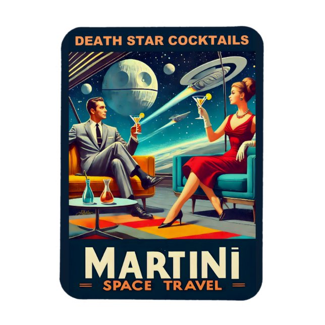 Magnet Flexible Martini Space Affiches de voyage Death Star Cockta (Vertical)