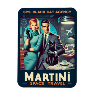 Magnet Flexible Martini Space Travel Poster SP5 : Agence de Chat N