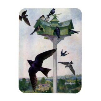 Magnet Flexible Martins pourpres et leur maison d'oiseaux