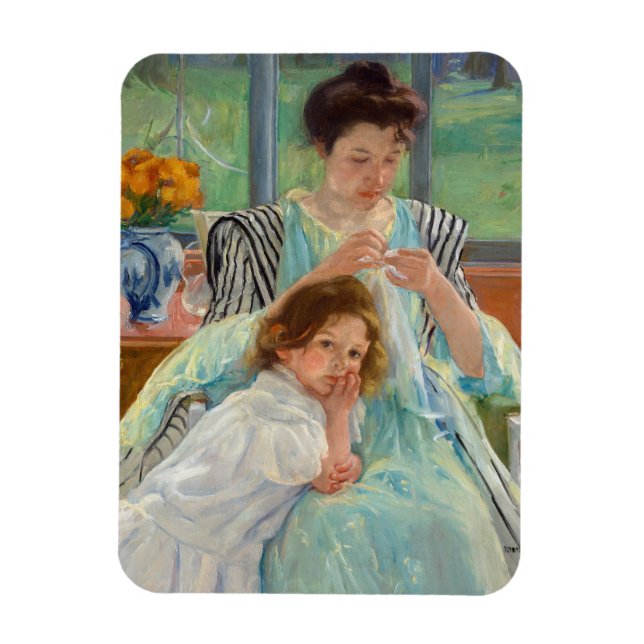 Magnet Flexible Mary Cassatt - Jeune Mère Cousant (Vertical)