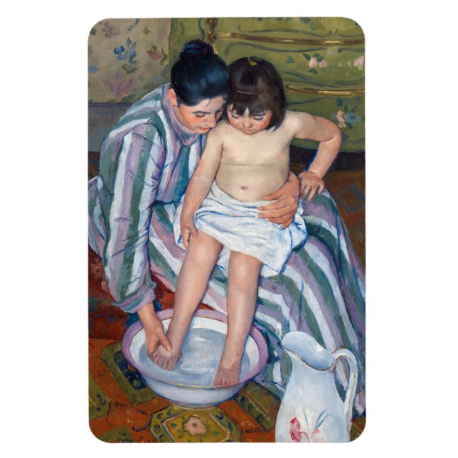 Magnet Flexible Mary Cassatt - Le bain de l'enfant / Le bain (Vertical)