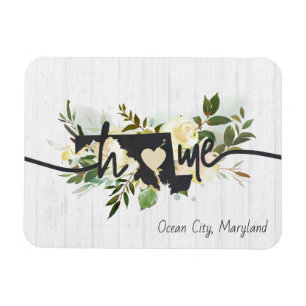 Magnet Flexible Maryland État Personnalisé Votre Ville Maison Rust