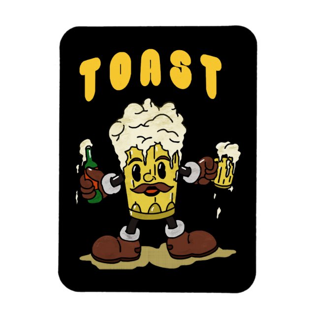 Magnet Flexible Mascotte du toast à la bière (Vertical)