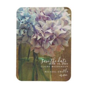 Magnet Flexible Mason Jar Hydrangeas Mariage Enregistrer La Date