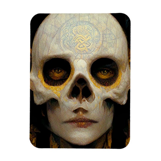 Magnet Flexible Masque de mort Imaginaire Sci-Fi Art (Vertical)