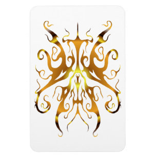 Magnet Flexible Masque Tribal Abstrait au Design Élégant en Or