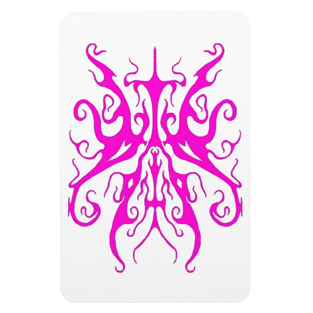 Magnet Flexible Masque Tribal Rose Élégant Design Abstrait (Vertical)