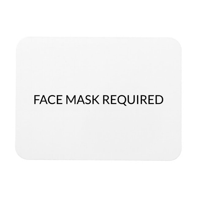 Magnet Flexible Masque visage Requis noir et blanc simple (Horizontal)