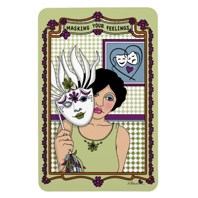 Magnet Flexible Masquer vos sentiments_A_4x6 Réfrigérateur (Vertical)