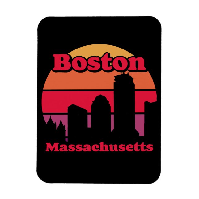 Magnet Flexible Massachusetts vintages de Boston (Vertical)