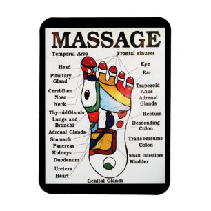 Magnet Flexible Massage de pieds thaïlandais ~ Carte de réflexolog