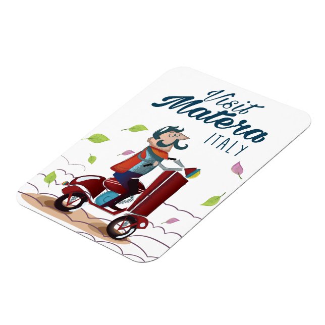 Magnet Flexible Matera Italie Dessin animé Scooter impression de v (Côté Gauche)