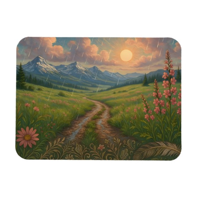 Magnet Flexible Matinée Pluvieuse à Rainy Mountain (Horizontal)