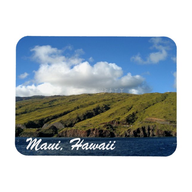 Magnet Flexible Maui Hawaii Beautiful Ocean Mountains Photography (Horizontal)