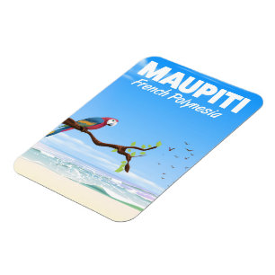Magnet Flexible Maupiti affiche de voyage en polynésie française