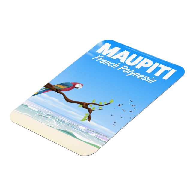 Magnet Flexible Maupiti affiche de voyage en polynésie française (Côté Gauche)