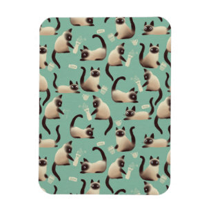 Magnet Flexible Mauvais chats siamois frapper des trucs