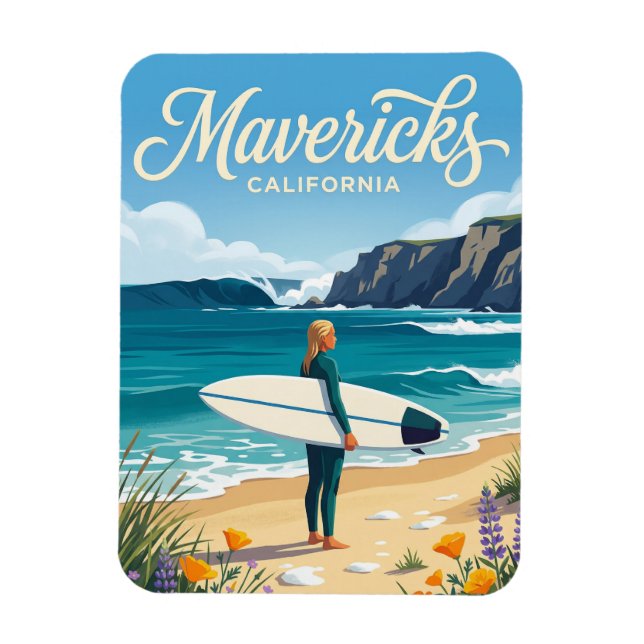 Magnet Flexible Mavericks, Half Moon Bay Californie (Vertical)