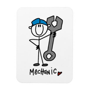 Magnet Flexible Mécanicien avec personnage bâton de clé anglaise
