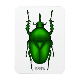 Magnet Flexible Mecynorhina torquata bug cartoon illustration 
