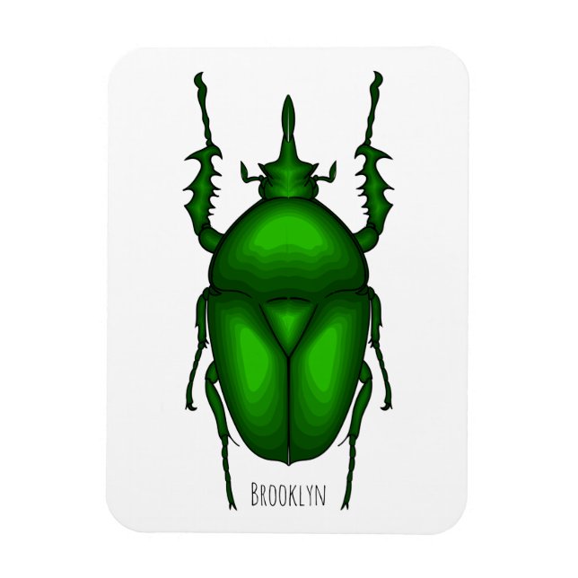 Magnet Flexible Mecynorhina torquata bug cartoon illustration  (Vertical)