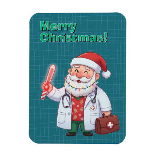 Magnet Flexible Médecin Père Noël carte de Noël