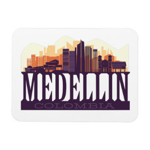 Magnet Flexible Medellin Colombia Skyline City Souvenir