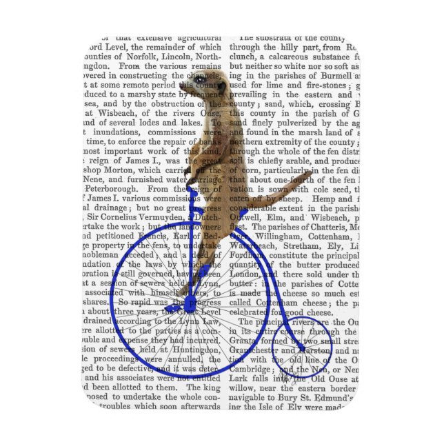 Magnet Flexible Meerkat Sur Blue Penny Farthing (Vertical)