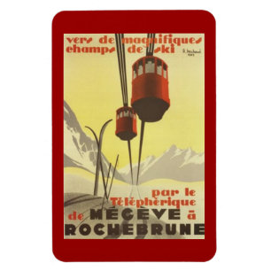 Magnet Flexible Mégève vintage, Rhône Alpes, France -