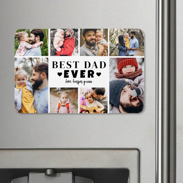 Magnet Flexible Meilleur Collage de Photos de Papa (Best Dad Photo Collage Magnet)