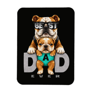 Magnet Flexible Meilleur papa bouledogue ever – Cute Bulldog Fête