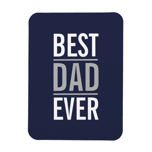 Magnet Flexible Meilleur Papa du Monde | Bleu marine moderne (Vertical)