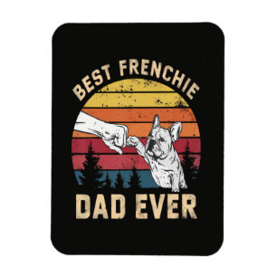 Magnet Flexible Meilleur papa Frenchie Rétro