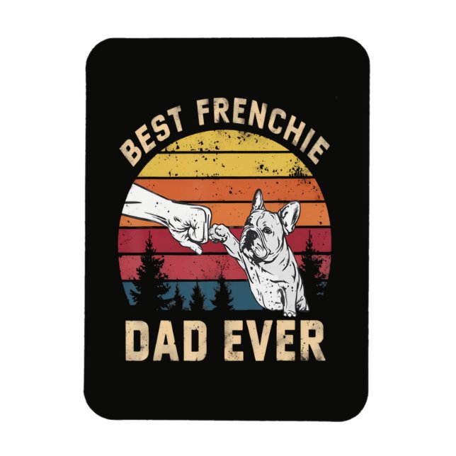 Magnet Flexible Meilleur papa Frenchie Rétro (Vertical)
