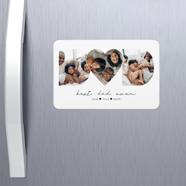 Magnet Flexible Meilleur Papa Jamais Photo Moderne Collage Cadeau  (Créateur téléchargé)
