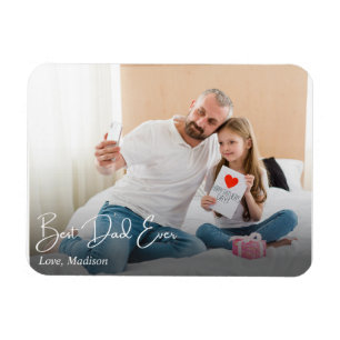 Magnet Flexible Meilleur papa jamais une simple photo personnalisé