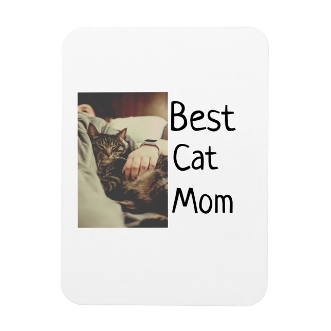 Magnet Flexible Meilleure maman chat papa ajouter chat photo nom c (Vertical)