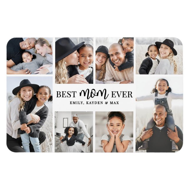 Magnet Flexible Meilleure Maman Collage de Photos (Horizontal)