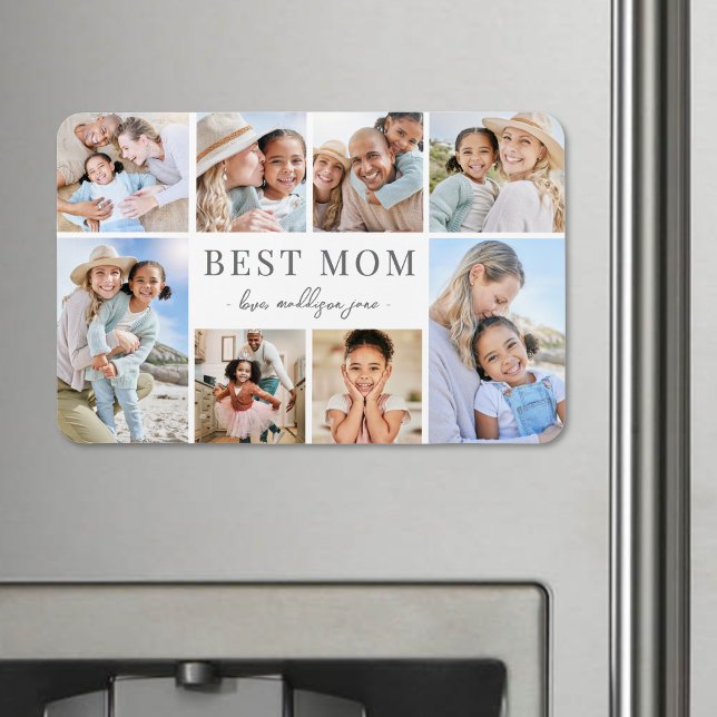Magnet Flexible Meilleure Maman Collage de Photos (Simple Best Mom Photo Collage Magnet)